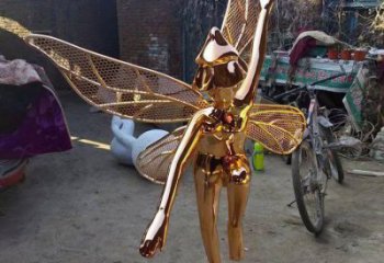 武川小精靈雕塑，抽象卡通雕塑，美陳人物擺件