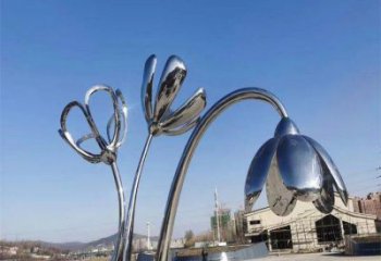 金鳳百合花雕塑承接，城市裝飾，大型不銹鋼百合花雕塑公司