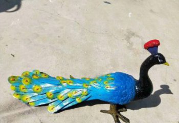 金鳳彩繪孔雀雕塑制作選用,景區(qū)案例,動(dòng)物美陳雕塑