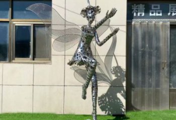 靈武現代鏤空舞者雕塑承接，歐式風格，鐵藝跳舞雕塑精選