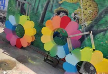 黃南金銀花雕塑廠家，景區雕塑，城市不銹鋼金銀花雕塑