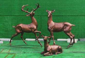 玉樹銅小鹿雕塑批發，鍛造工藝，小鹿銅雕塑承接