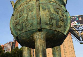 西寧鑄造三足圓鼎銅雕