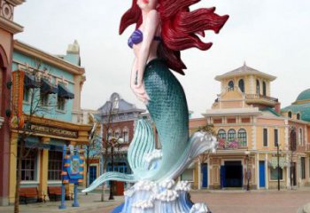 濟(jì)南水景美人魚雕塑