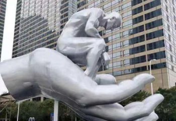 煙臺沉思者雕塑，景觀雕塑，手托人物雕塑廠家提供