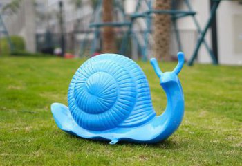 曲水彩繪蝸牛雕塑廠家，園林動物小品，玻璃鋼蝸牛雕塑生產(chǎn)