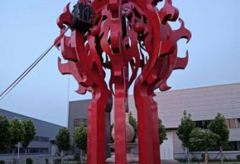 九龍坡火球雕塑，精神堡壘火球雕塑落地展示